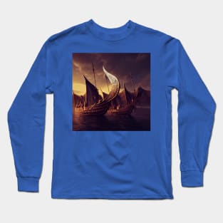Viking Raiders on Longships Long Sleeve T-Shirt